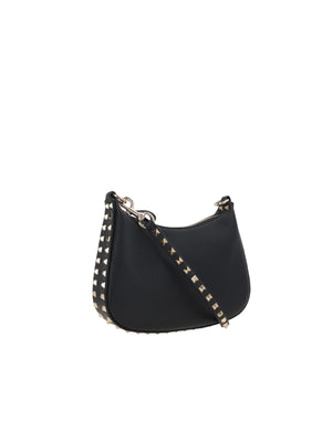 Rockstud Small Grainy Leather Hobo Bag-VALENTINO GARAVANI-JOHN JULIA