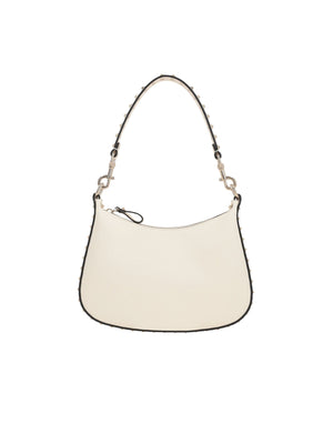 Rockstud Small Grainy Leather Hobo Bag-VALENTINO GARAVANI-JOHN JULIA