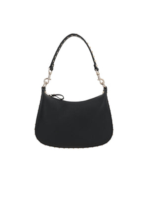 Rockstud Small Grainy Leather Hobo Bag-VALENTINO GARAVANI-JOHN JULIA