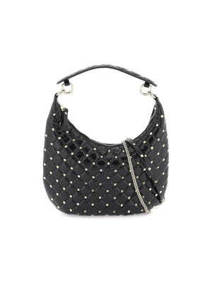 VALENTINO GARAVANI-'Rockstud Spike' Leather Hobo Bag-JOHN JULIA