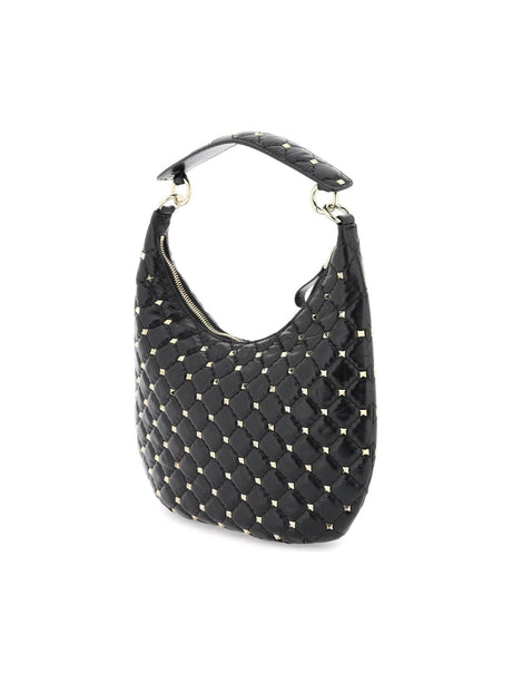 VALENTINO GARAVANI-'Rockstud Spike' Leather Hobo Bag-JOHN JULIA