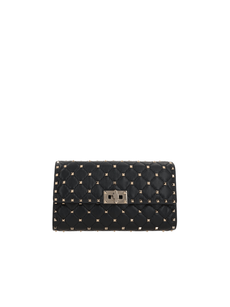 Rockstud Spike Quilted Nappa Chain Clutch-VALENTINO GARAVANI-JOHN JULIA