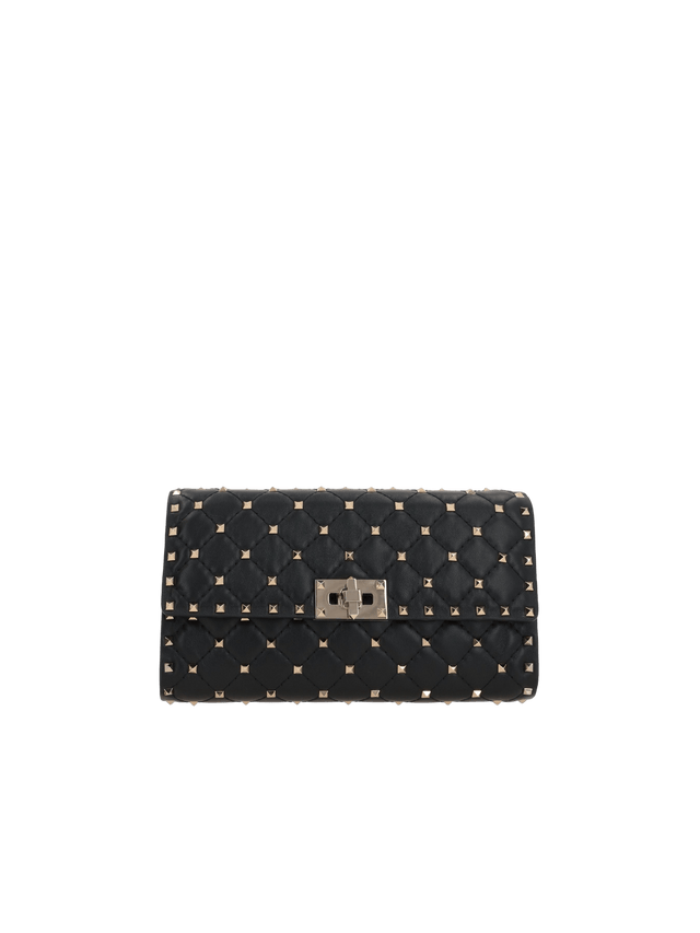 Rockstud Spike Quilted Nappa Chain Clutch-VALENTINO GARAVANI-JOHN JULIA