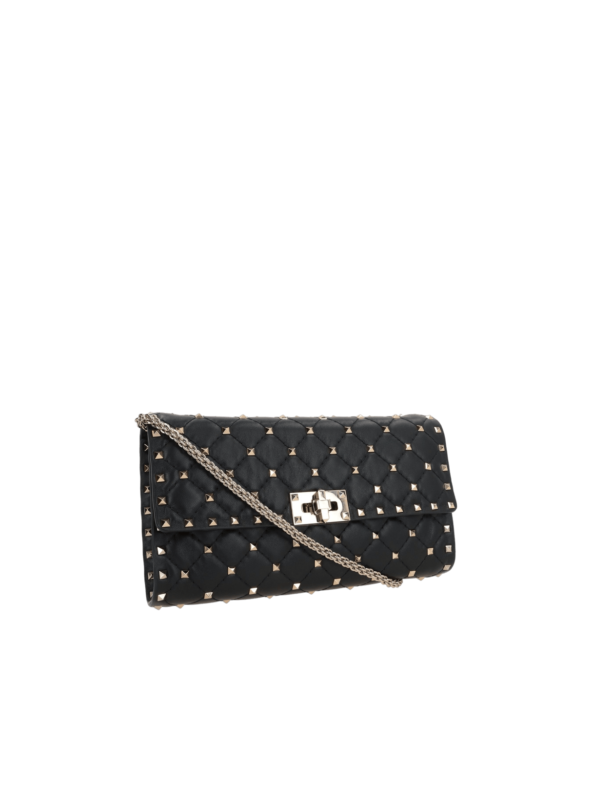 Rockstud Spike Quilted Nappa Chain Clutch-VALENTINO GARAVANI-JOHN JULIA