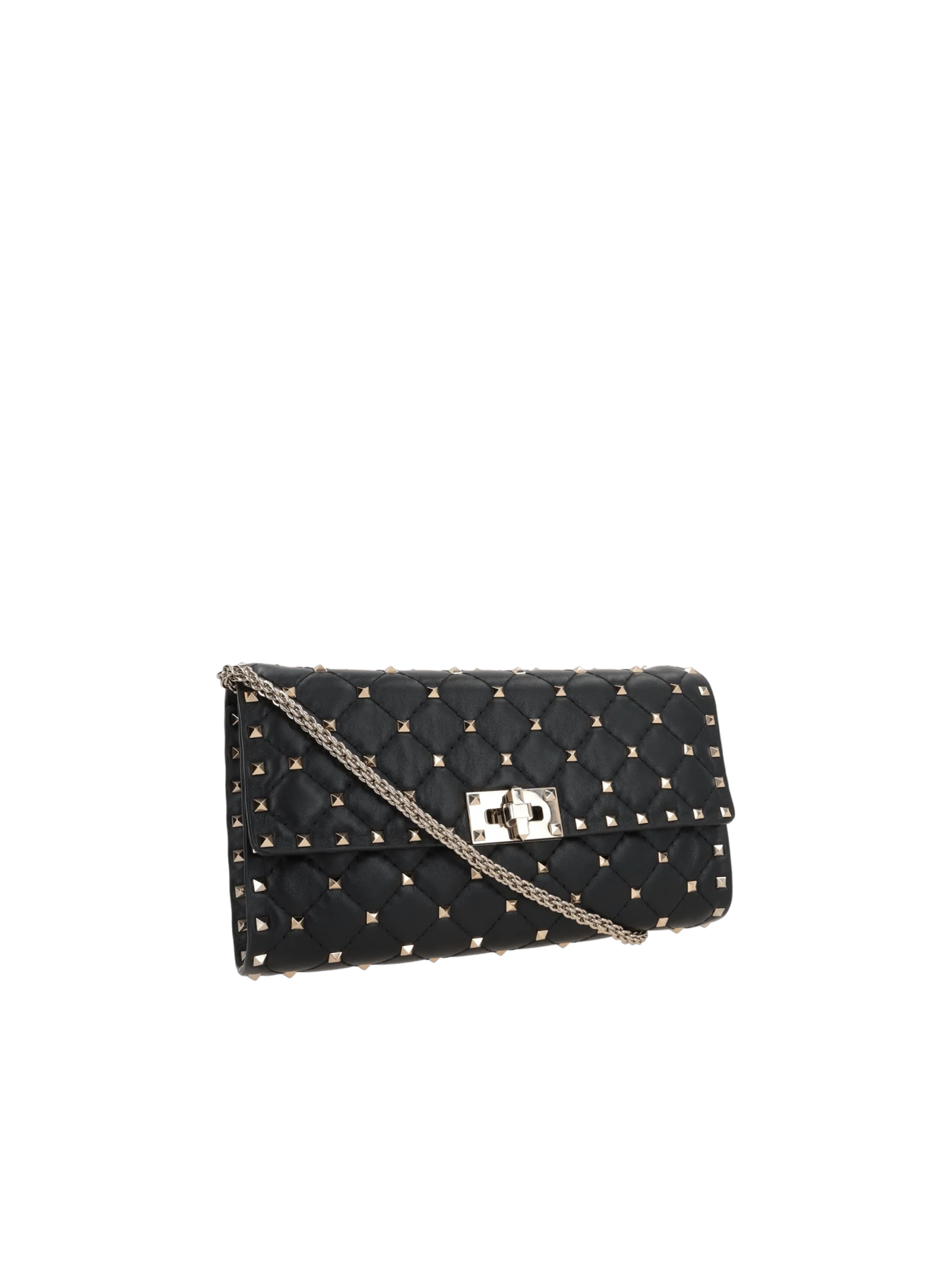 Rockstud Spike Quilted Nappa Chain Clutch-VALENTINO GARAVANI-JOHN JULIA