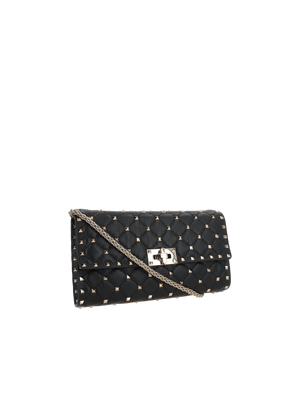 Rockstud Spike Quilted Nappa Chain Clutch-VALENTINO GARAVANI-JOHN JULIA