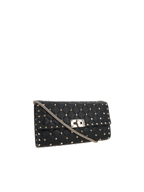 Rockstud Spike Quilted Nappa Chain Clutch-VALENTINO GARAVANI-JOHN JULIA