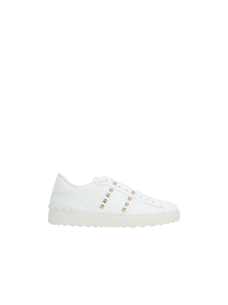 Rockstud Untitled Leather Sneakers-VALENTINO GARAVANI-JOHN JULIA