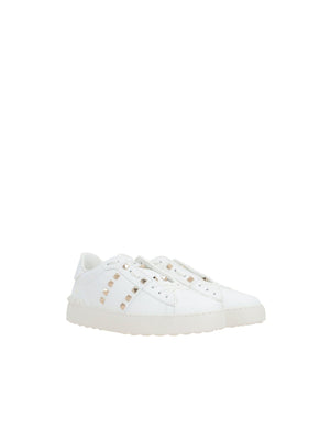 Rockstud Untitled Leather Sneakers-VALENTINO GARAVANI-JOHN JULIA