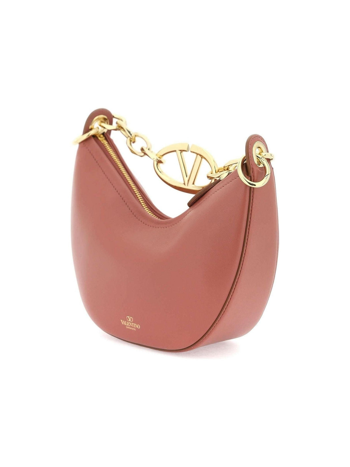 Rose Brown Mini VLogo Moon Nappa Leather Hobo Bag VALENTINO GARAVANI JOHN JULIA.