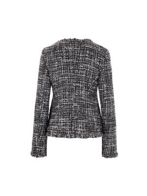 Single-breasted Melange Tweed Jacket-VALENTINO GARAVANI-JOHN JULIA