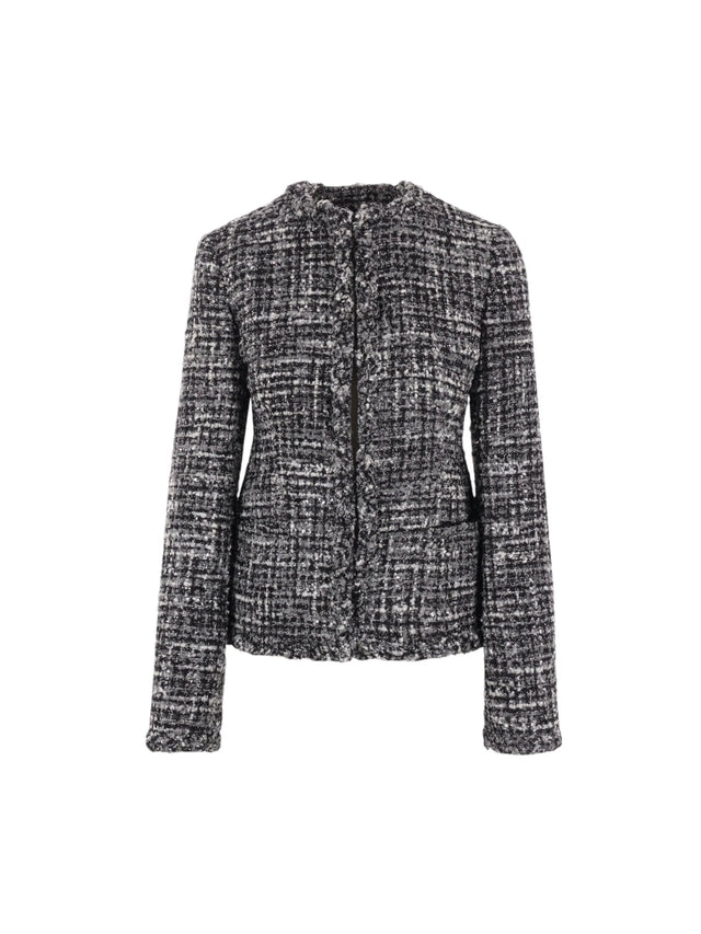 Single-breasted Melange Tweed Jacket-VALENTINO GARAVANI-JOHN JULIA