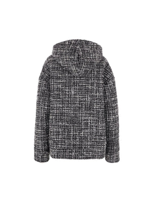 Single-breasted Tweed Hooded Jacket-VALENTINO GARAVANI-JOHN JULIA