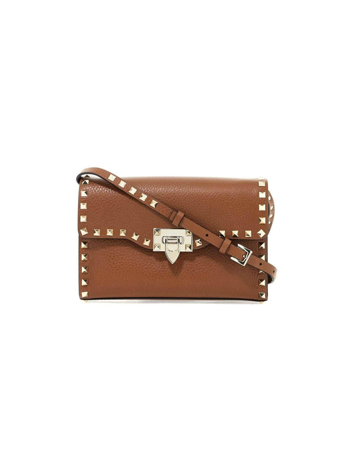 Small Rockstud Grainy Calfskin Crossbody Bag.