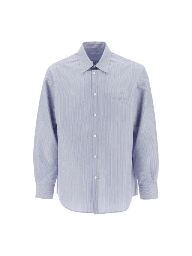 Technical Cotton Shirt With Striped Motif VALENTINO GARAVANI JOHN JULIA.