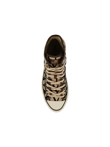 VALENTINO GARAVANI-Totaloop High-Top Toile Iconographe Sneakers-JOHN JULIA