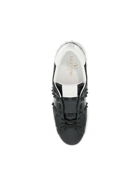 Rockstud Untitled Leather Sneakers-Valentino Garavani-JOHN JULIA