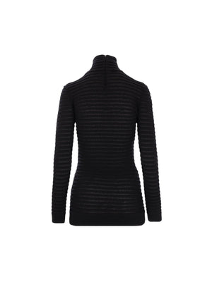 Viscose Wool Striped Turtleneck-VALENTINO GARAVANI-JOHN JULIA