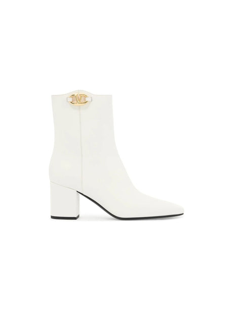 Vlogo Leather Ankle Boots-Valentino Garavani-JOHN JULIA