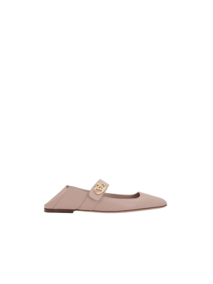 VLogo Locker Smooth Leather Mary-Jane Ballerinas-VALENTINO GARAVANI-JOHN JULIA