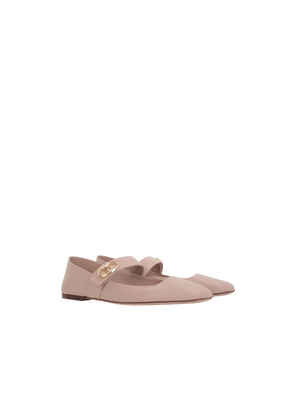 VLogo Locker Smooth Leather Mary-Jane Ballerinas-VALENTINO GARAVANI-JOHN JULIA