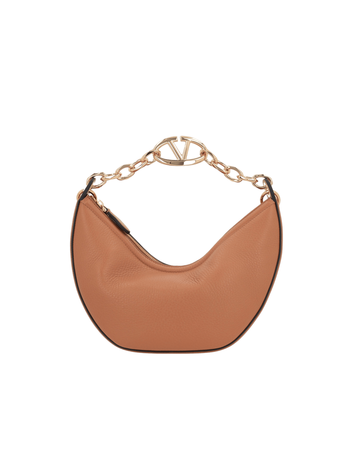 VALENTINO GARAVANI-Vlogo Moon Small Grainy Leather Hobo Bag-JOHN JULIA