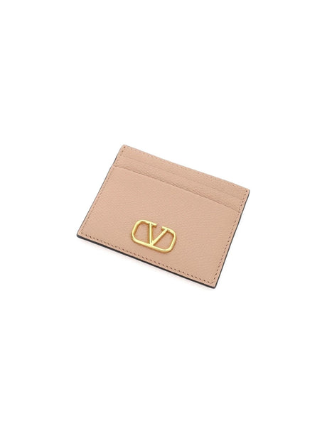 VLogo Signature Grainy Calfskin Card Holder