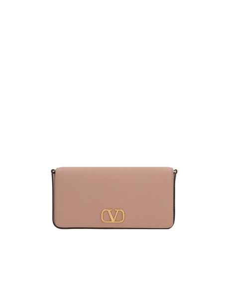 VLogo Signature Grainy Leather Clutch-VALENTINO GARAVANI-JOHN JULIA