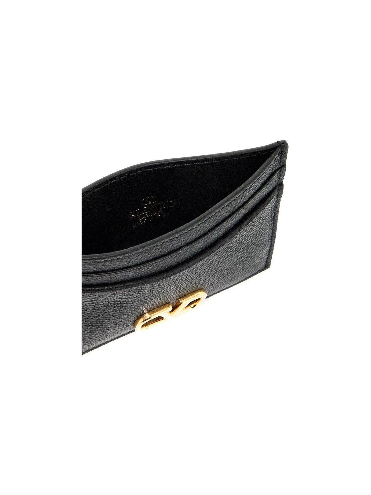 VLogo Signature Hammered Leather Card Holder