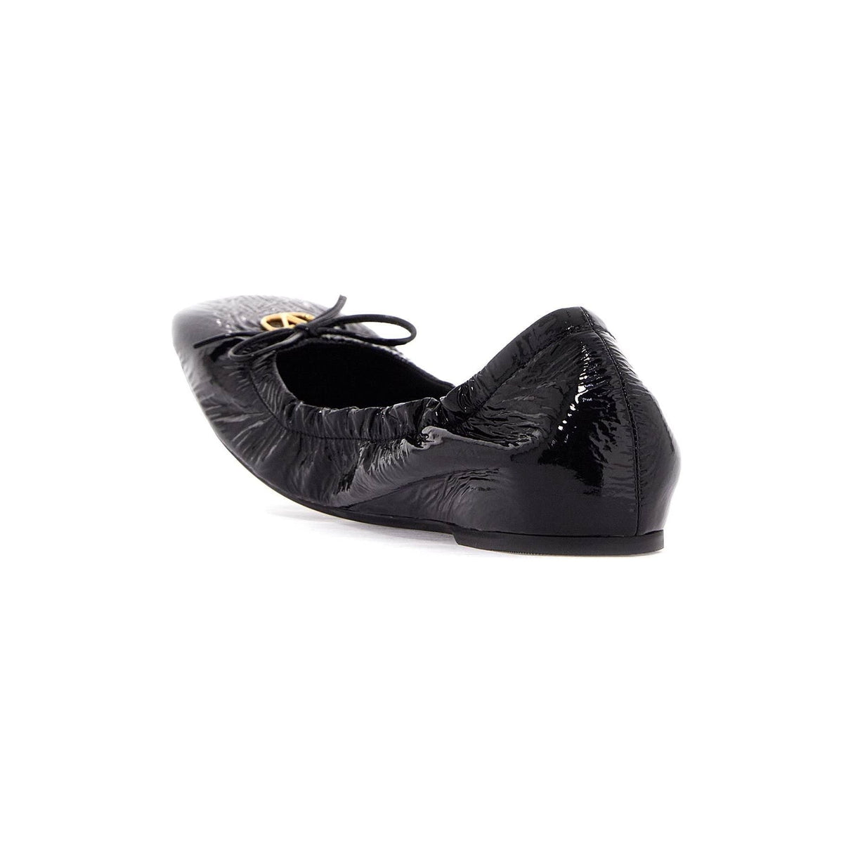 VALENTINO GARAVANI-Vlogo Signature Patent Leather Ballerinas -JOHN JULIA.