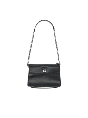 VLogo Signature Shiny Leather Shoulder Bag-VALENTINO GARAVANI-JOHN JULIA