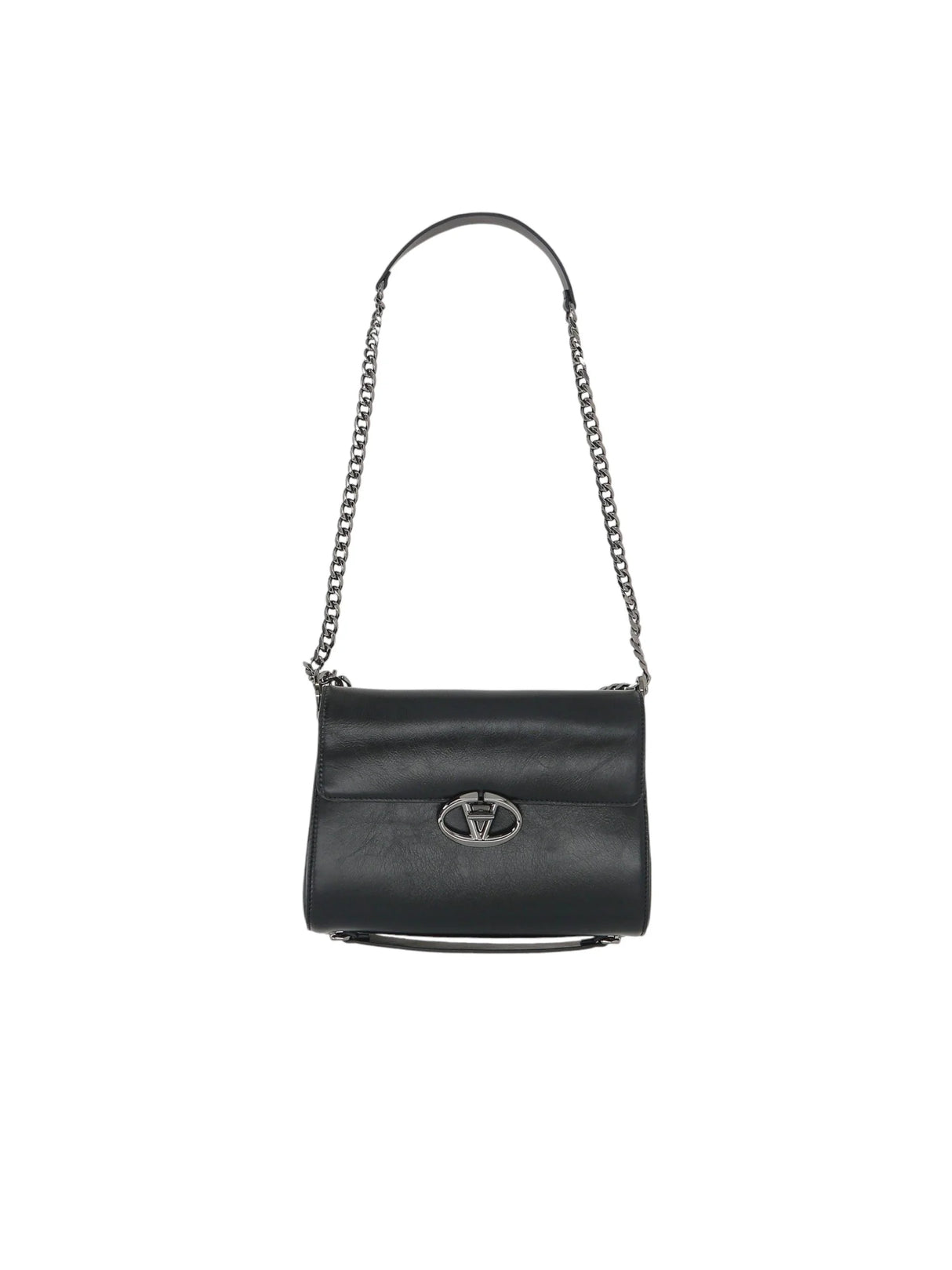 VLogo Signature Shiny Leather Shoulder Bag-VALENTINO GARAVANI-JOHN JULIA