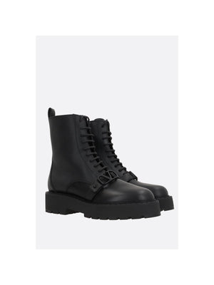 VLogo Signature Smooth Leather Combat Boots-VALENTINO GARAVANI-JOHN JULIA