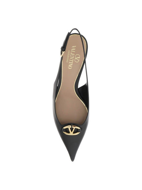 VLogo Slingback Leather Pumps