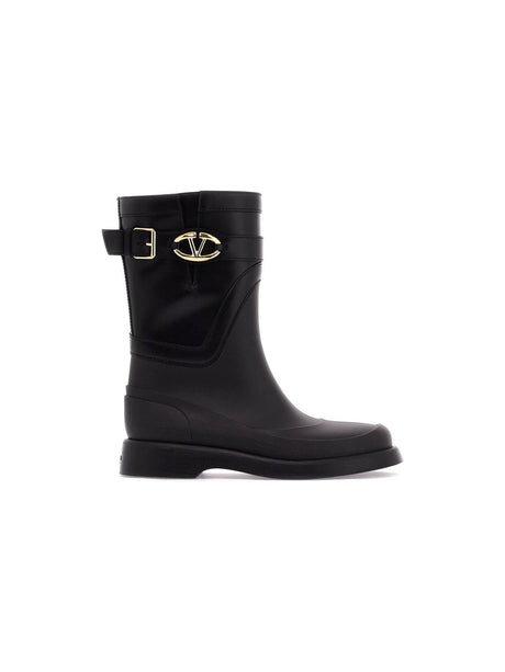 VALENTINO GARAVANI-VLogo The Bold Edition Leather and Rubber Boots -JOHN JULIA.