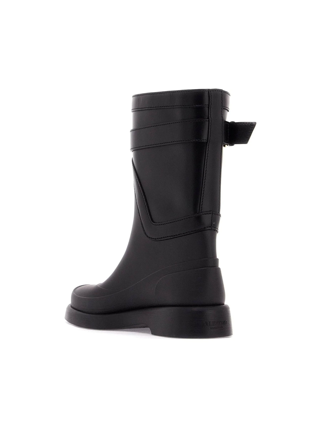 VALENTINO GARAVANI-VLogo The Bold Edition Leather and Rubber Boots -JOHN JULIA.