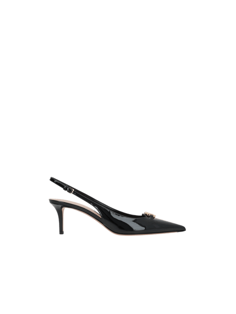 Vlogo The Bold Edition Patent Leather Slingbacks-VALENTINO GARAVANI-JOHN JULIA