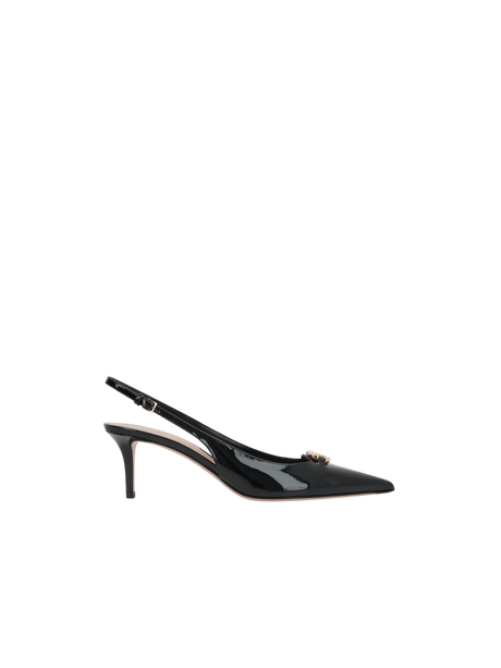 Vlogo The Bold Edition Patent Leather Slingbacks-VALENTINO GARAVANI-JOHN JULIA