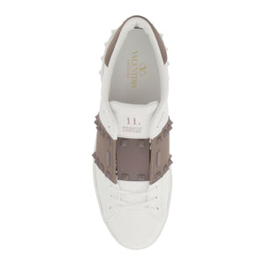 White Clay Rockstud Untitled Leather Sneakers VALENTINO GARAVANI JOHN JULIA.