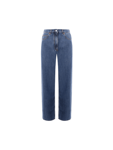 Wide-leg Denim Jeans-VALENTINO GARAVANI-JOHN JULIA