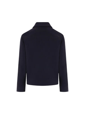 Wool Full-zip Jacket with V Detail-VALENTINO GARAVANI-JOHN JULIA