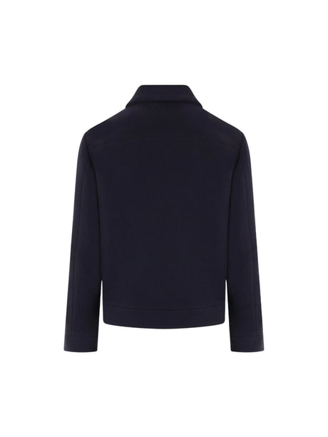 Wool Full-zip Jacket with V Detail-VALENTINO GARAVANI-JOHN JULIA