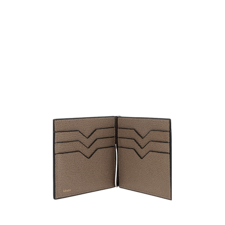 Grainy Leather Money-Clip Wallet-VALEXTRA-JOHN JULIA