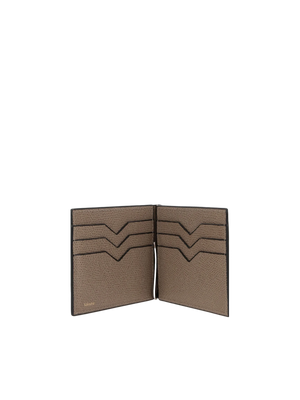 Grainy Leather Money-Clip Wallet-VALEXTRA-JOHN JULIA