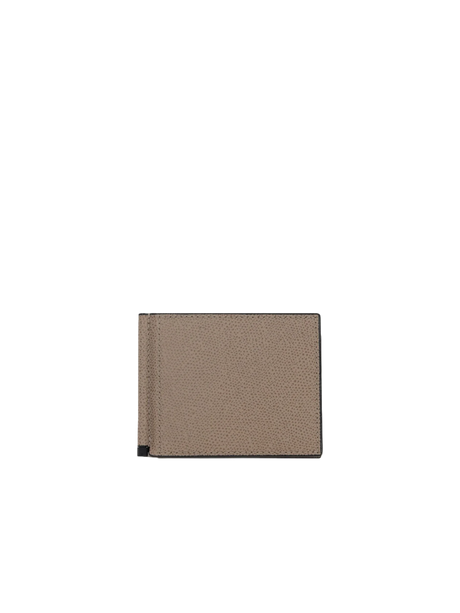 Grainy Leather Money-Clip Wallet-VALEXTRA-JOHN JULIA