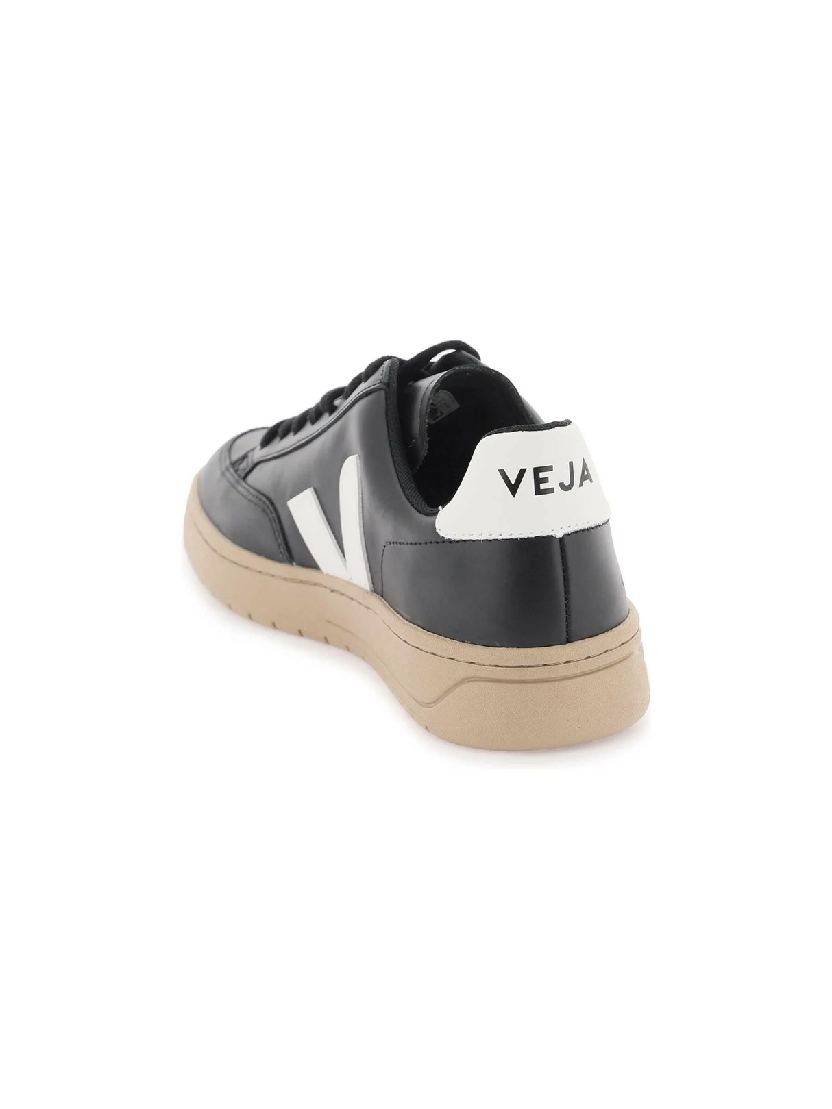 Black Smooth Leather V-12 Sneakers VEJA JOHN JULIA.