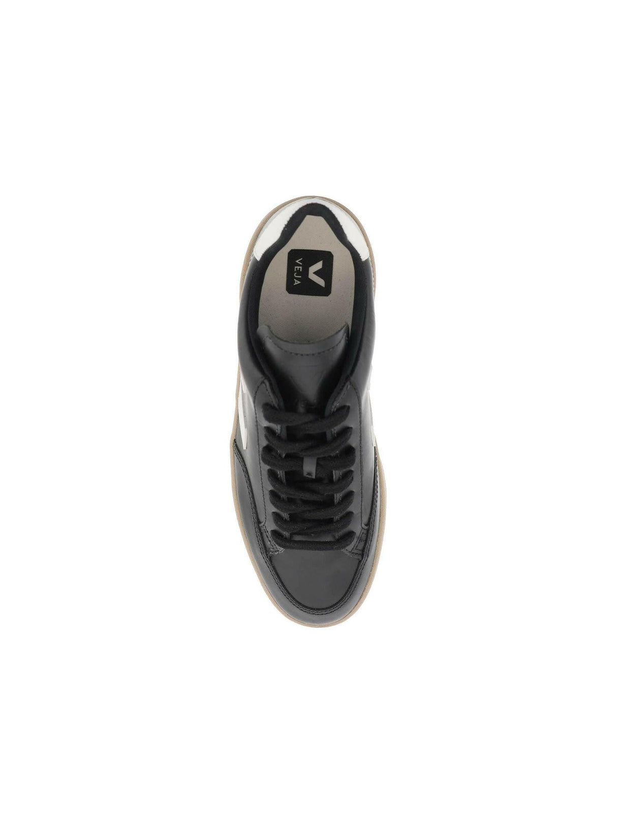 Black Smooth Leather V-12 Sneakers VEJA JOHN JULIA.