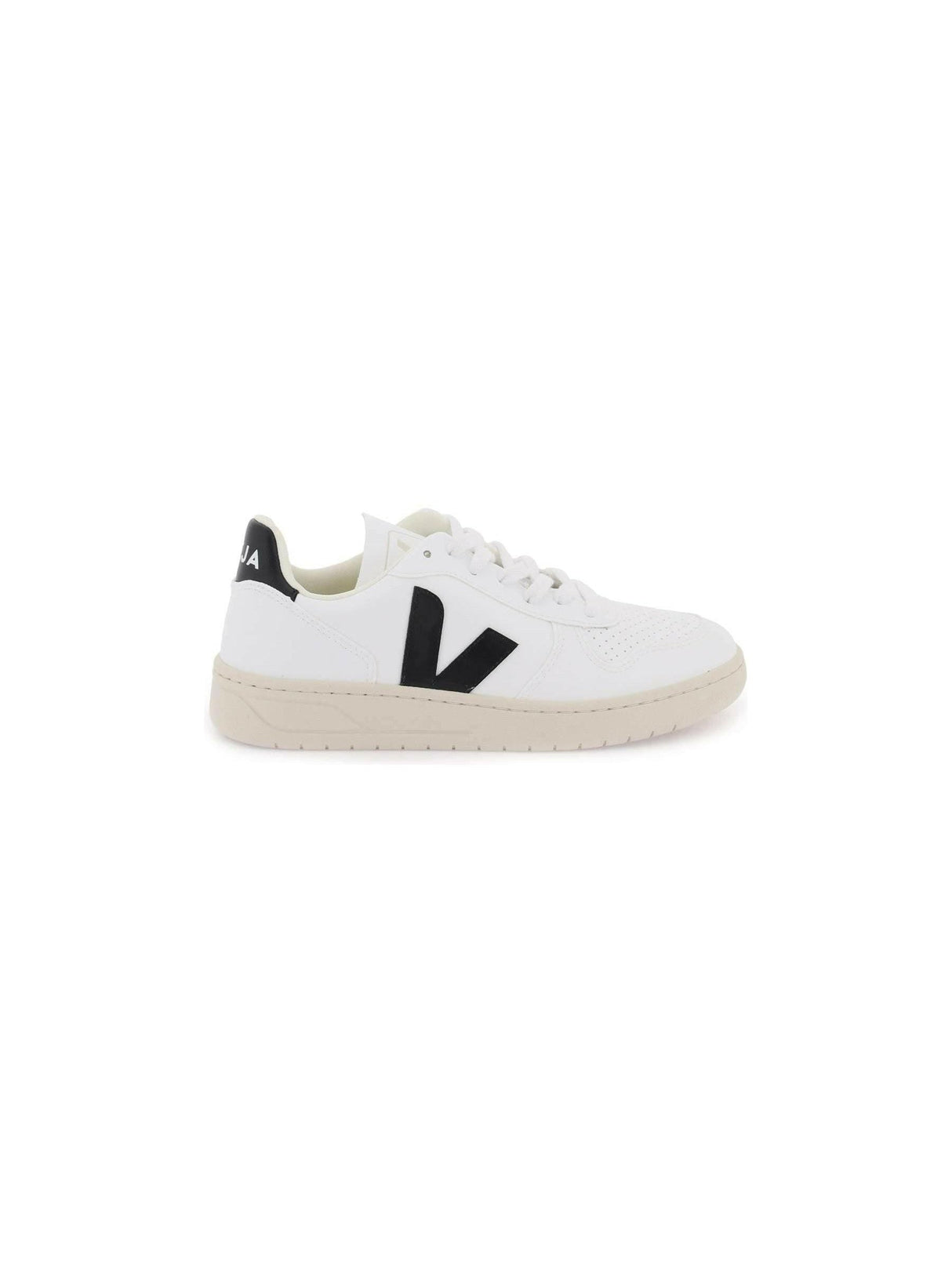 White Black V-10 CWL Organic Cotton Coated Sneakers VEJA JOHN JULIA.