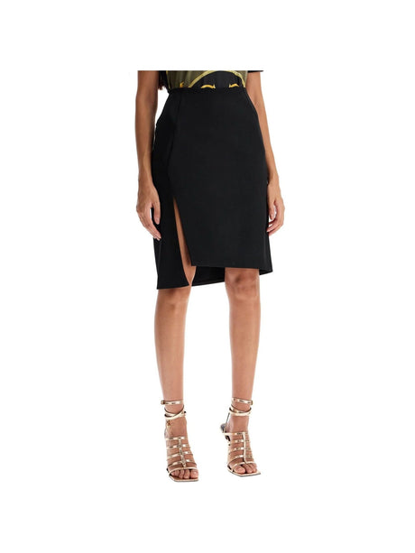 Asymmetric Wool Pencil Skirt-Versace-JOHN JULIA