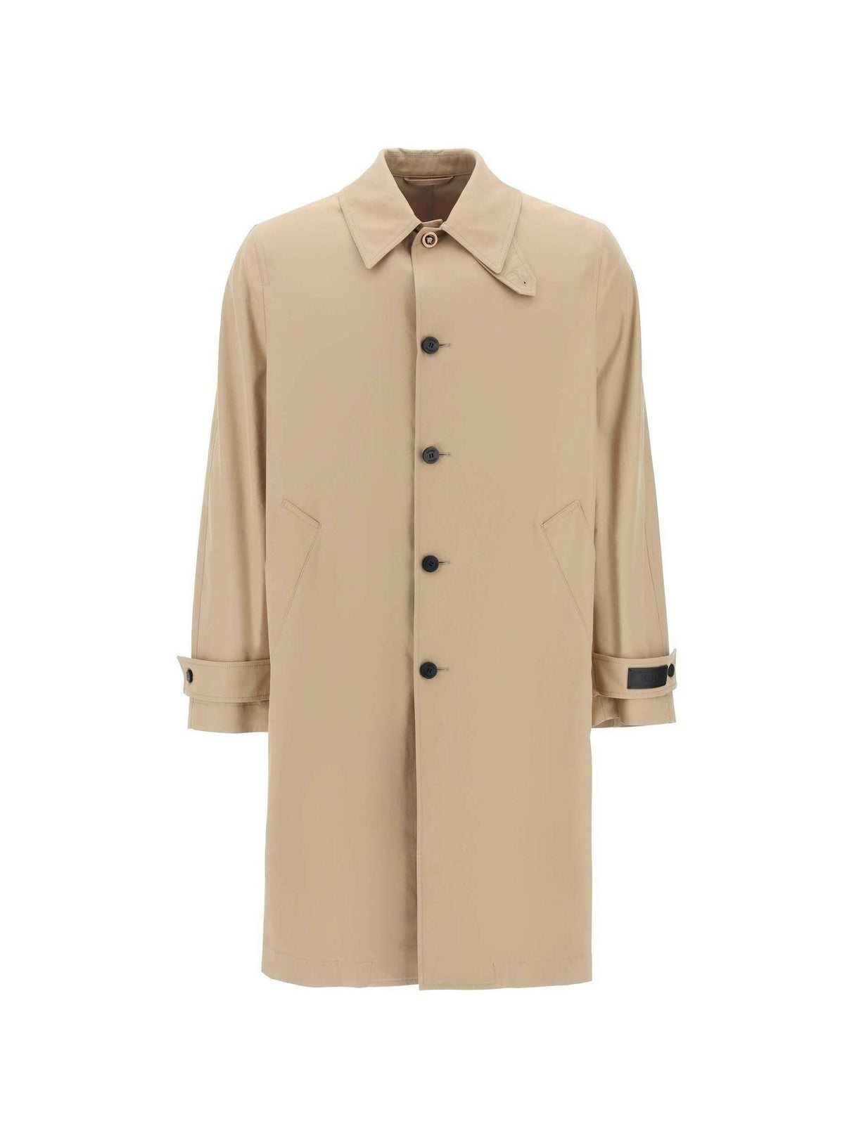 VERSACE-Barocco Panelled Gabardine Trench Coat-JOHN JULIA